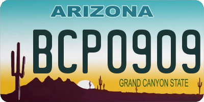 AZ license plate BCP0909