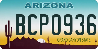 AZ license plate BCP0936