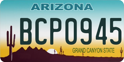 AZ license plate BCP0945