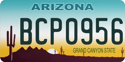 AZ license plate BCP0956