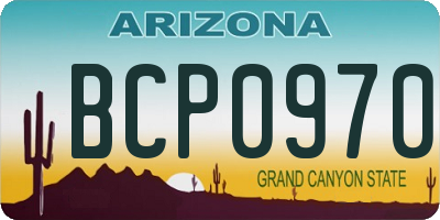 AZ license plate BCP0970