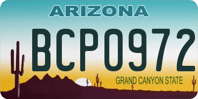 AZ license plate BCP0972