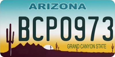 AZ license plate BCP0973