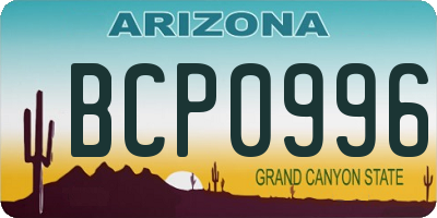 AZ license plate BCP0996