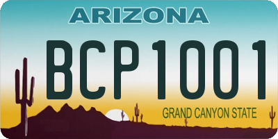 AZ license plate BCP1001