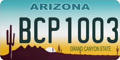 AZ license plate BCP1003