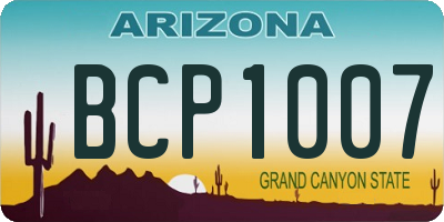 AZ license plate BCP1007