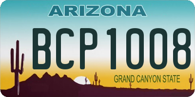 AZ license plate BCP1008