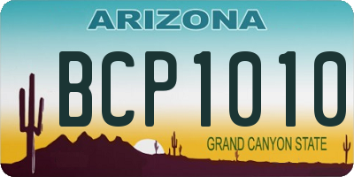 AZ license plate BCP1010