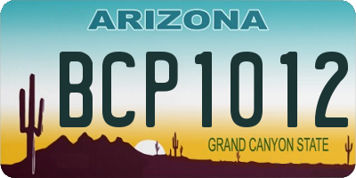 AZ license plate BCP1012