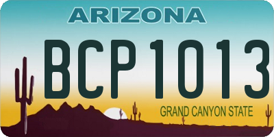 AZ license plate BCP1013