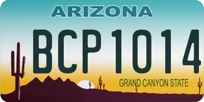 AZ license plate BCP1014