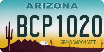 AZ license plate BCP1020