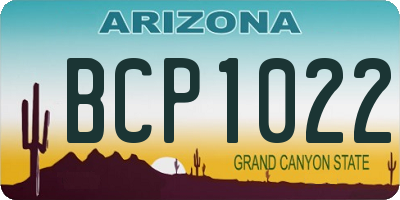 AZ license plate BCP1022