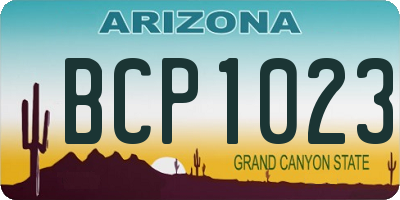 AZ license plate BCP1023