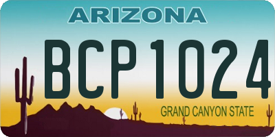 AZ license plate BCP1024