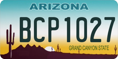 AZ license plate BCP1027