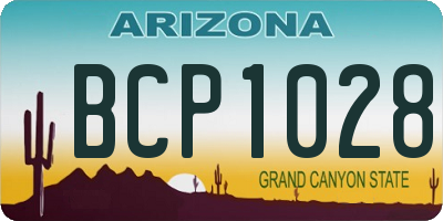 AZ license plate BCP1028