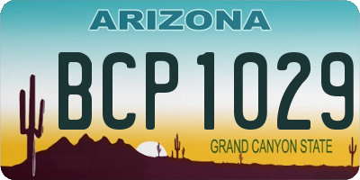 AZ license plate BCP1029