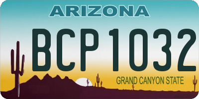 AZ license plate BCP1032