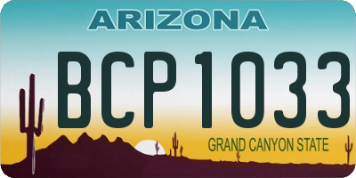 AZ license plate BCP1033