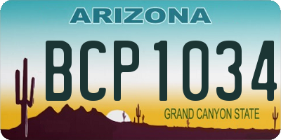 AZ license plate BCP1034