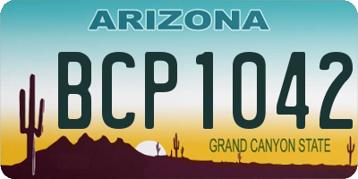 AZ license plate BCP1042