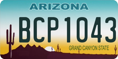 AZ license plate BCP1043