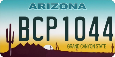 AZ license plate BCP1044