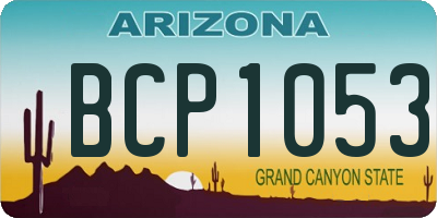 AZ license plate BCP1053