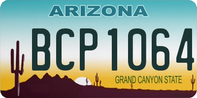 AZ license plate BCP1064