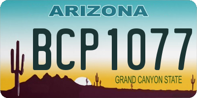 AZ license plate BCP1077