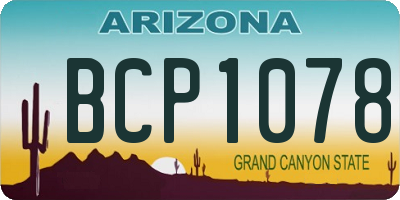 AZ license plate BCP1078