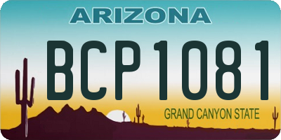 AZ license plate BCP1081