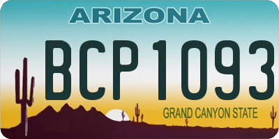 AZ license plate BCP1093