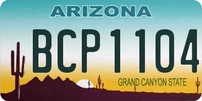 AZ license plate BCP1104