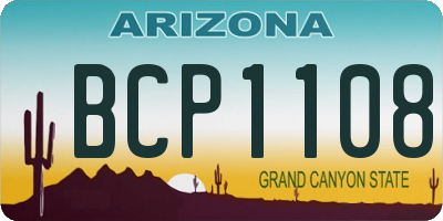 AZ license plate BCP1108