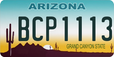 AZ license plate BCP1113