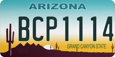 AZ license plate BCP1114