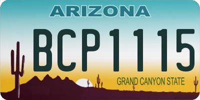 AZ license plate BCP1115