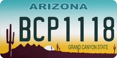 AZ license plate BCP1118