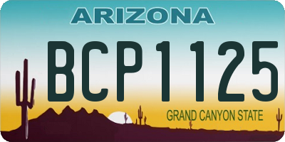 AZ license plate BCP1125