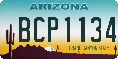 AZ license plate BCP1134