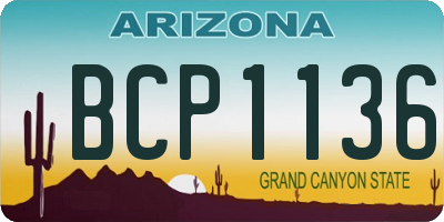 AZ license plate BCP1136