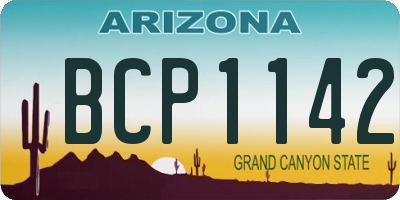 AZ license plate BCP1142