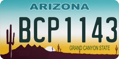 AZ license plate BCP1143