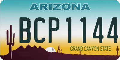 AZ license plate BCP1144