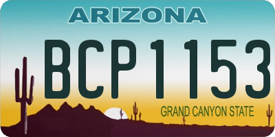 AZ license plate BCP1153