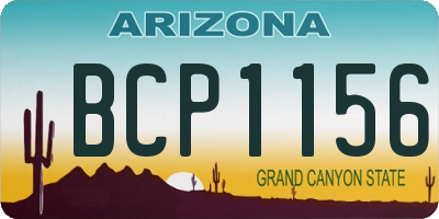 AZ license plate BCP1156