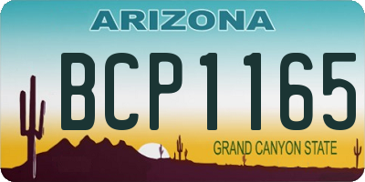 AZ license plate BCP1165